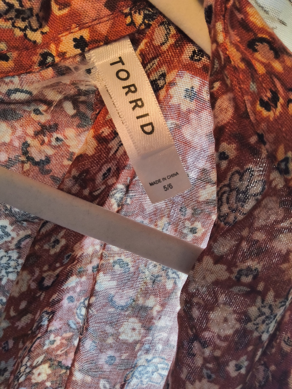 torrid Rust Red Floral Sheer Kimono - Picture 2 of 3